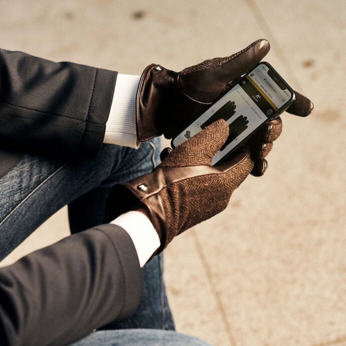Braune Handschuhe für Herren