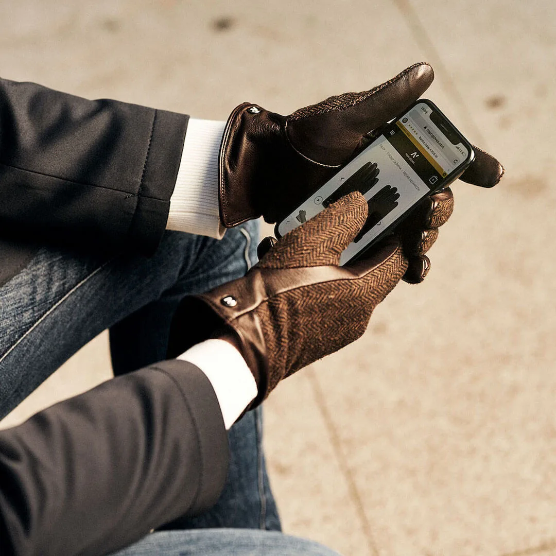 Braune Handschuhe für Herren