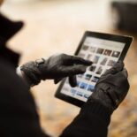 Black touchscreen gloves for men