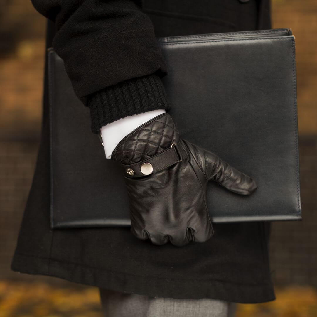 napoMODERN (schwarz) - Herren-Winterhandschuhe mit Fütterung und Touchscreen -Technologie 