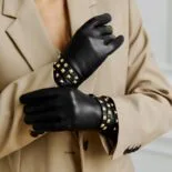Damenhandschuhe mit Nietengürtel