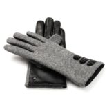 napoFELT (schwarz/grau) - Damen-Winterhandschuhe mit Fütterung und Touchscreen-Technologie