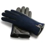 napoWOOL (schwarz/dunkelblau) - Herren-Winterhandschuhe mit Fütterung und Touchscreen-Technologie