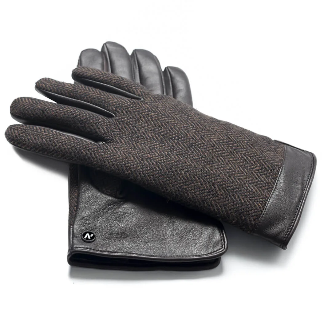 napoGENT (braun) - Herren-Winterhandschuhe mit Fütterung und Touchscreen-Technologie