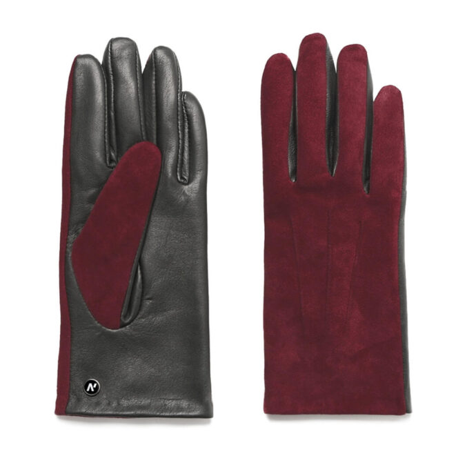 napoROSE (schwarz/dunkelrot) - Damen-Winterhandschuhe mit Fütterung und Touchscreen-Technologie #2