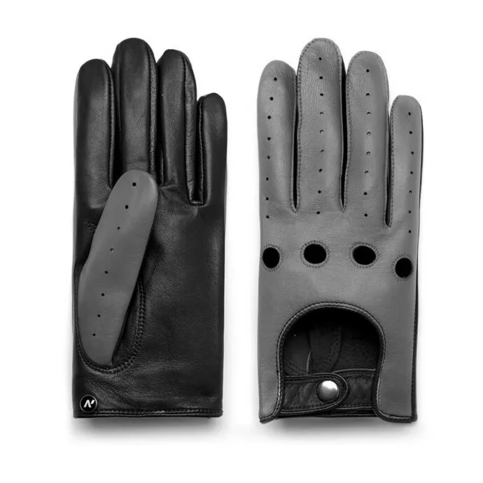 napoDRIVE (schwarz/grau) - Herren-Autohandschuhe ohne Fütterung mit Touchscreen-Technologie #3