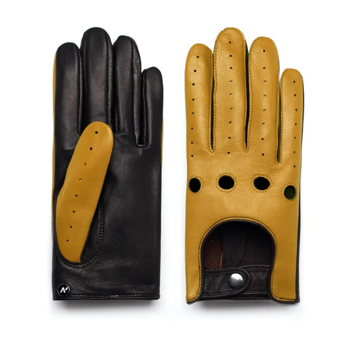 napoDRIVE (braun/gelb) - Herren-Winterhandschuhe mit Fütterung und Touchscreen-Technologie #3