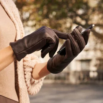 Braune elegante Handschuhe für Damen