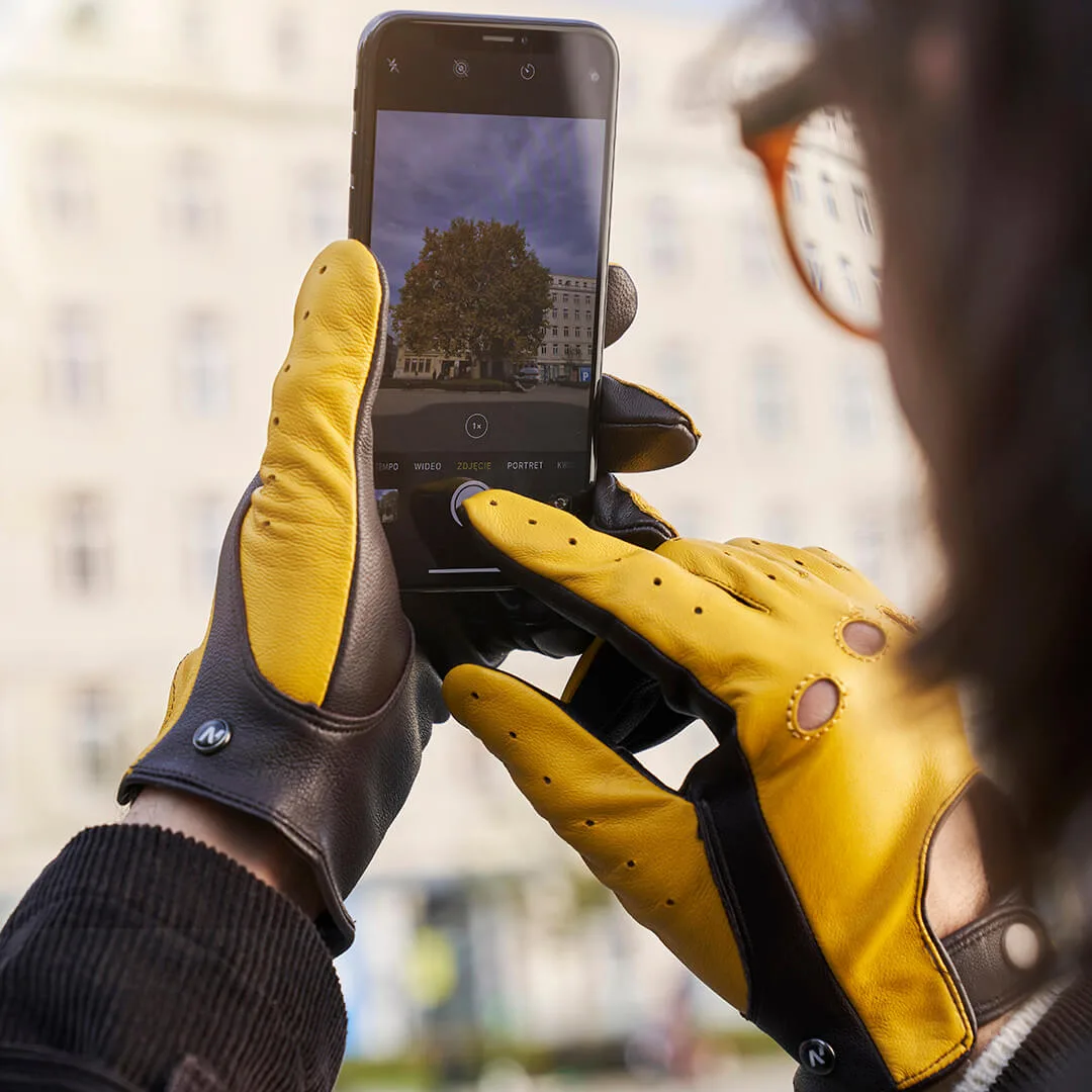 napoDRIVE yellow driving gloves