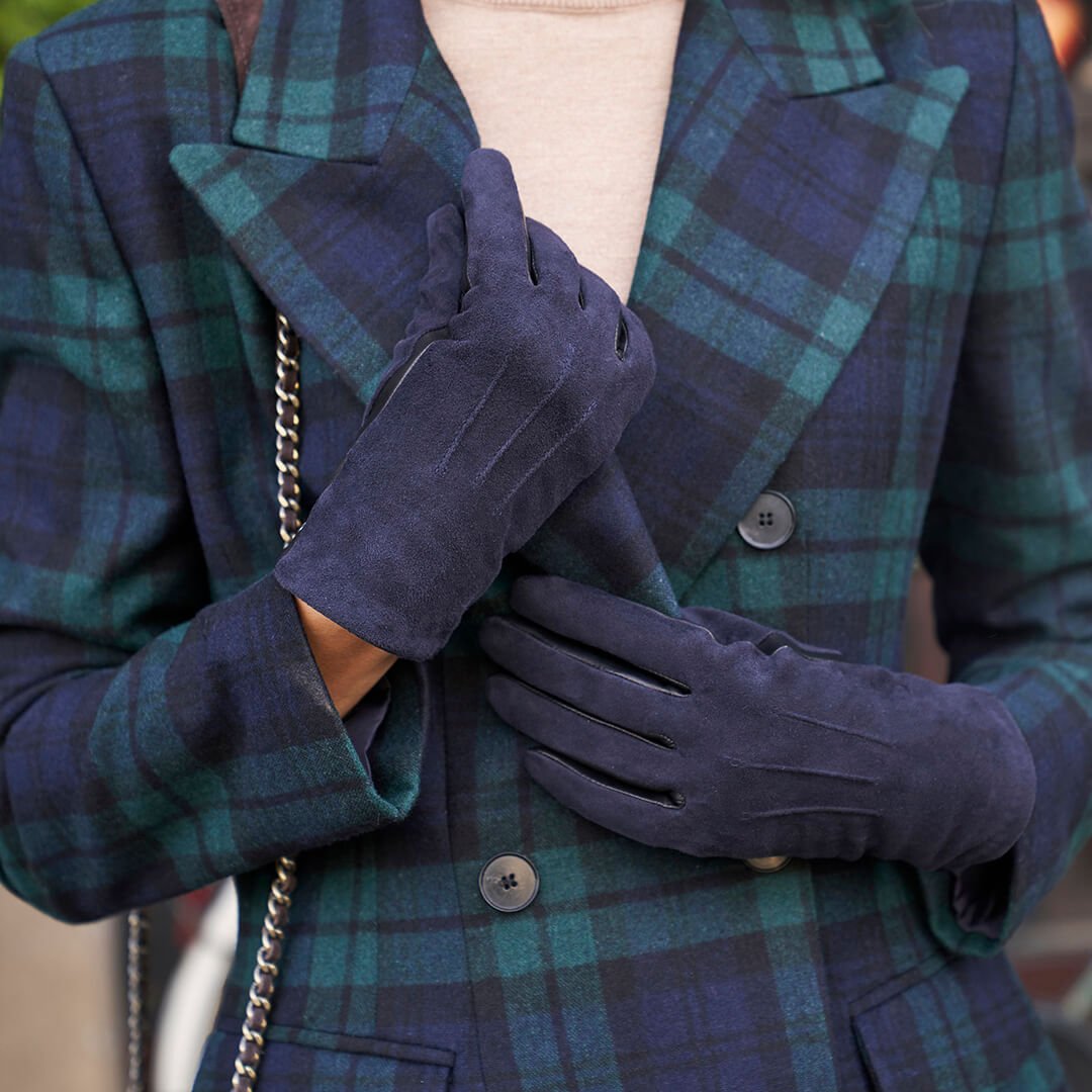 napoROSE - blue winter gloves for women