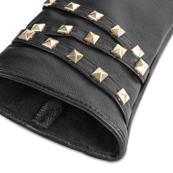 Lederhandschuhe mit goldenen Nieten