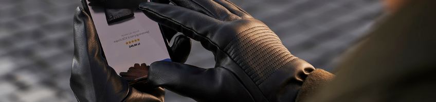 Schwarze Herren-Touch-Handschuhe
