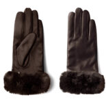 braune Handschuhe mit Fell