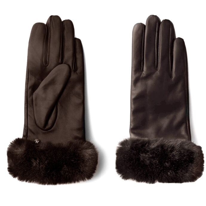 braune Handschuhe mit Fell