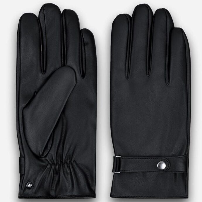 Schwarze Öko-Lederhandschuhe