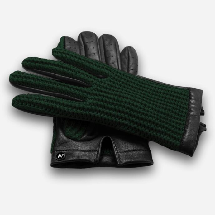 Grüne Strickhandschuhe für Herren