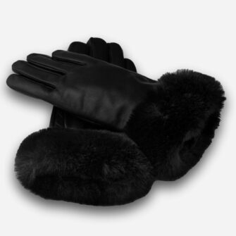 schwarz Handschuhe mit Fell