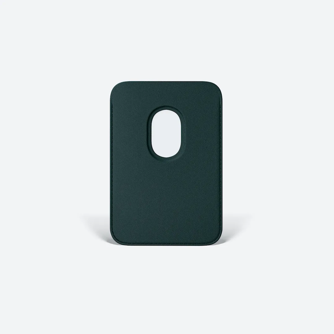 Kartenetui aus grünem Leder für das iPhone