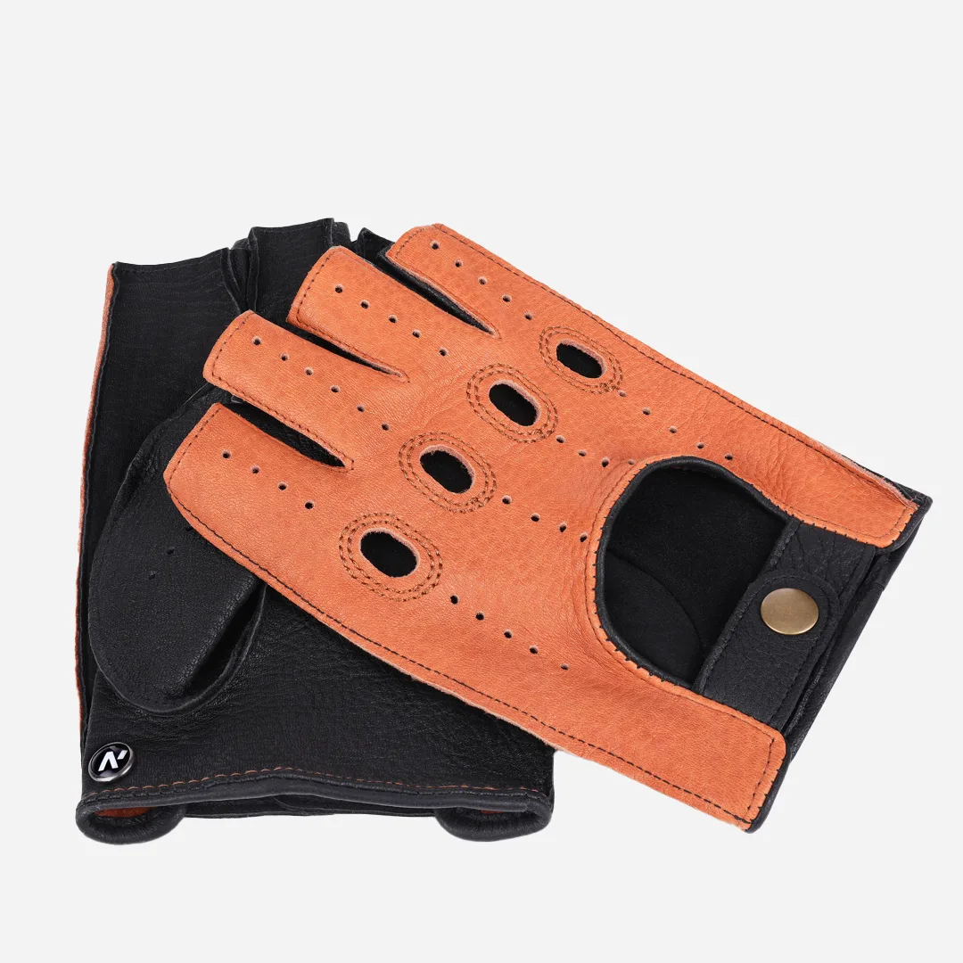 hellbraune fingerlose Handschuhe